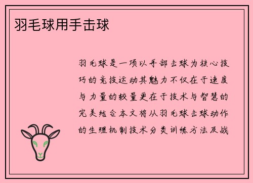 羽毛球用手击球